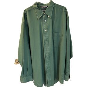 Nautica XL waffle button down, green.  100% cotton.  Good used condition.